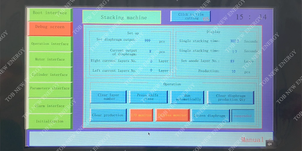 Máquina apiladora de electrodos de batería