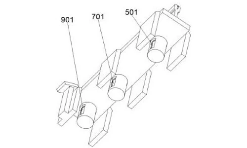 Overall structure of the electrode winder, fifth perspective view